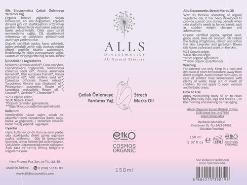 Alls Biocosmetics Organik Çatlak Önlemeye Yardımcı Yağ 150 ml