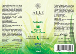 Alls Biocosmetics Organik Prebiyotik Aloe Vera Sprey 50 ml - Thumbnail
