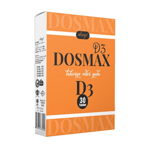 Alsego Dosmax D3 Takviye Edici Gıda 30 Tablet