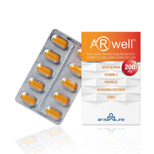 ARwell Beta Glukan - Propolis - Vitamin C - Çinko İçeren Takviye Edici Gıda 200 mg