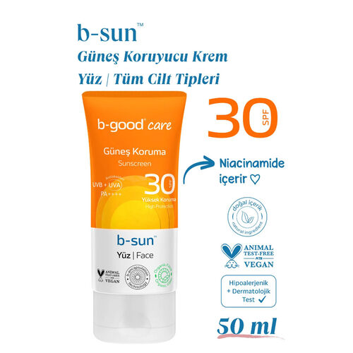 b-good b-sun SPF 30 Yüz Güneş Koruma 50 ml