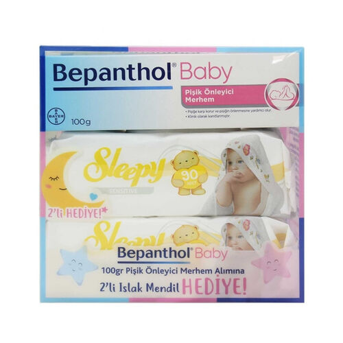 Bepanthol Baby Pişik Önleyici Krem 100 gr + 2'li Islak Mendil HEDİYE!