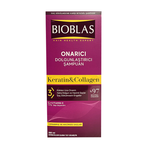 Bioblas Kolajen ve Keratin Dolgunlaştırıcı ve Onarıcı Şampuan 360 ml