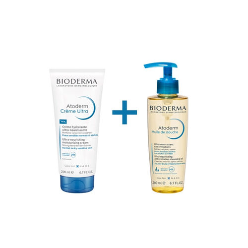 Bioderma Atoderm Cream 200ml + Shower Oil 200 ml