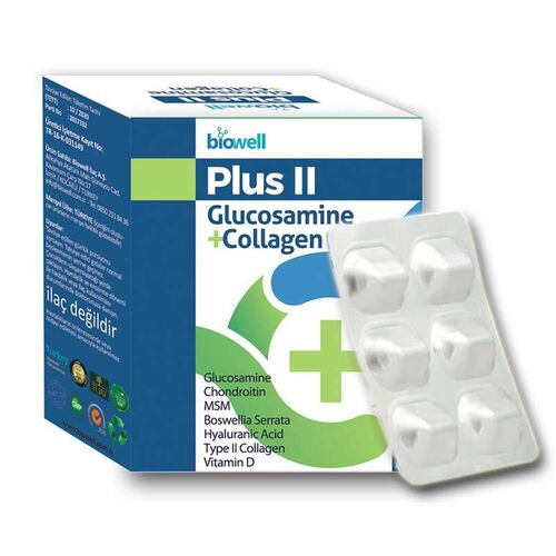 Biowell Plus II Glucosamine + Collagen Takviye Edici Gıda 60 Kapsül