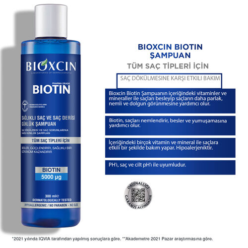 Bioxcin Biotin 5000 mg Çinko 15 mg ALANA Biotin Şampuan 300 ml HEDİYE