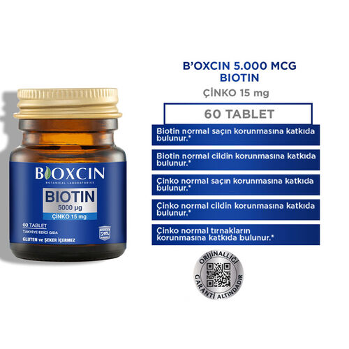 Bioxcin Biotin 5000 mg Çinko 15 mg ALANA Biotin Şampuan 300 ml HEDİYE