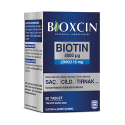 Bioxcin Biotin Tablet 5000mcg Takviye Edici Gıda 60 Tablet - Thumbnail