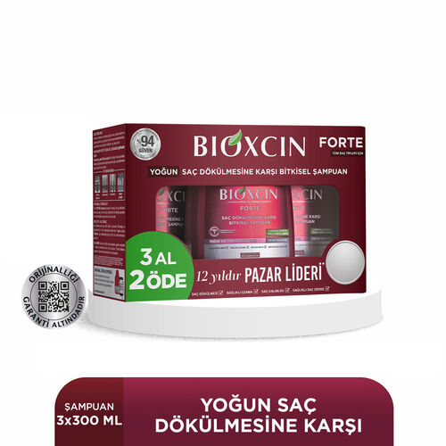 Bioxcin Forte Saç Dökülmesine Karşı Bakım Şampuanı 300 ml - 3 AL 2 ÖDE