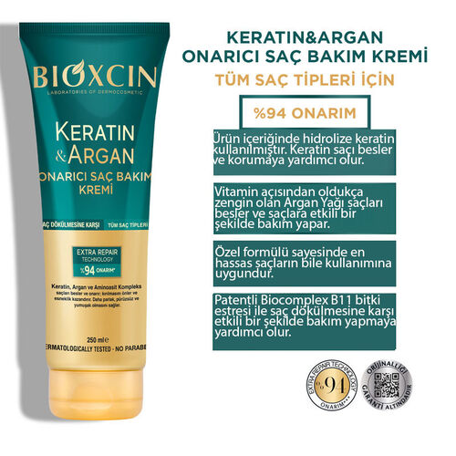 Bioxcin Keratin ve Argan Onarıcı Saç Bakım Kremi 250 ml