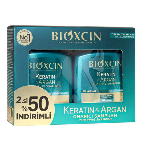 Bioxcin Keratin ve Argan Onarıcı Şampuan 2x300 ml