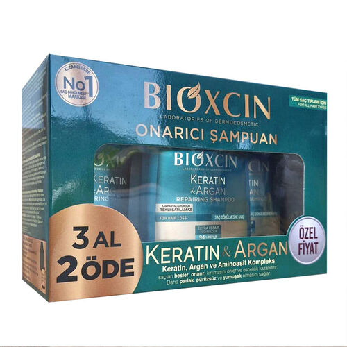 Bioxcin Keratin ve Argan Onarıcı Şampuan 300 ml - 3 al 2 öde 