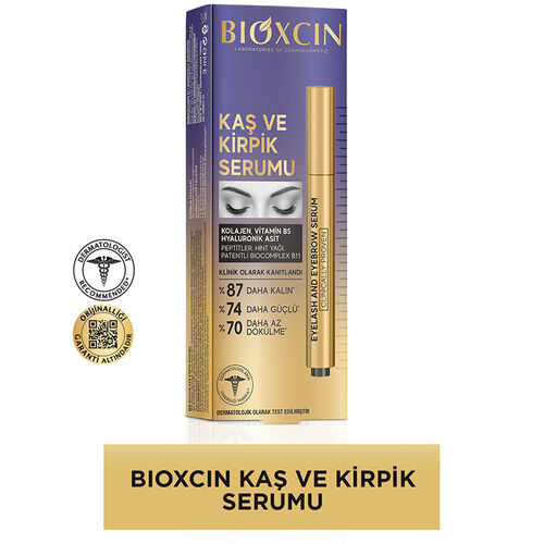 Bioxcin Kolajen ve Hyaluronik Asit İçerikli Kaş ve Kirpik Serumu 3 ml