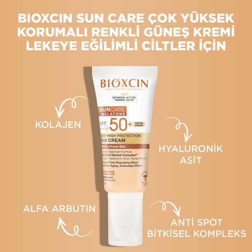 Bioxcin Sun Care Lekeli Ciltler için Güneş Kremi SPF 50+ 50 ml - Renkli