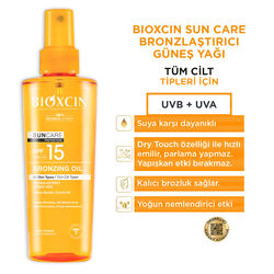 Bioxcin Sun Care Tüm Ciltler için Bronzlaştırıcı Yağ SPF 15 200 ml - Thumbnail