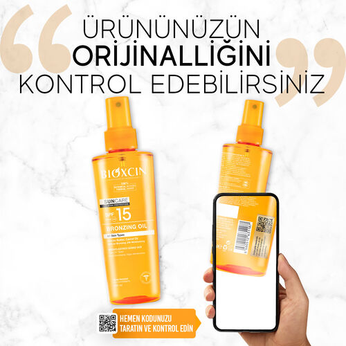 Bioxcin Sun Care Tüm Ciltler için Bronzlaştırıcı Yağ SPF 15 200 ml