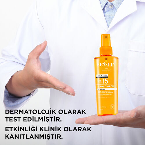 Bioxcin Sun Care Tüm Ciltler için Bronzlaştırıcı Yağ SPF 15 200 ml