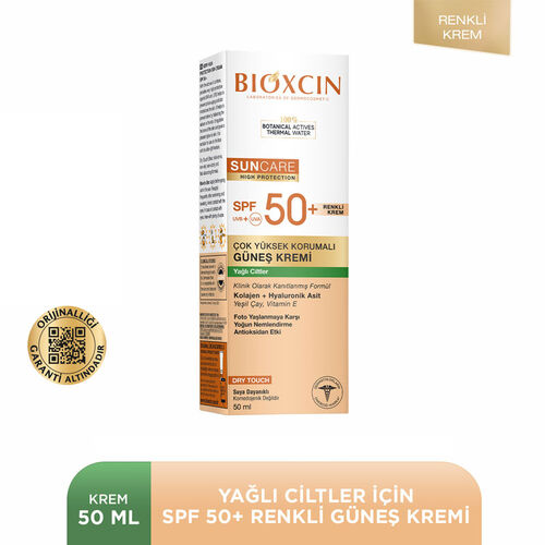 Bioxcin Sun Care Yağlı Ciltler için Güneş Kremi SPF 50+ 50 ml - Renkli