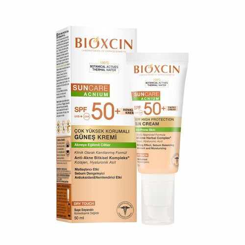 Bioxcin Suncare Acnium Tinted Spf50+ Güneş Kremi 50 ml