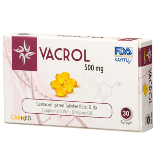 Carmed Vacrol 500 mg Takviye Edici Gıda 30 Yumuşak Kapsül
