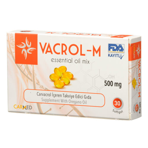 Carmed Vacrol-M 500 mg Takviye Edici Gıda 30 Yumuşak Kapsül