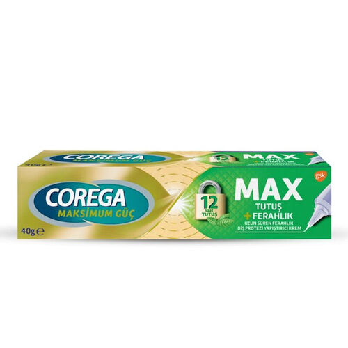 Corega Max Tutuş Ferahlık Diş Protezi Yapıştırıcı Krem 40 gr