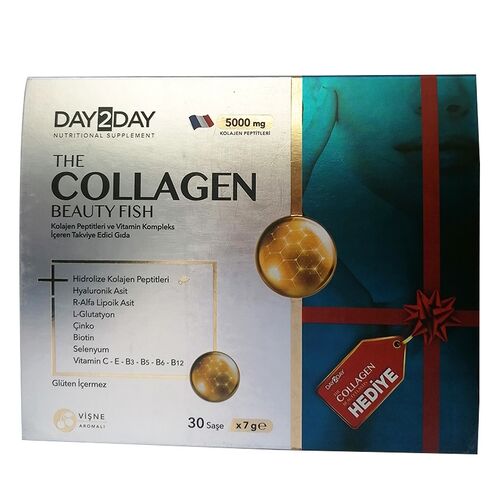 Day2Day The Collagen Beauty Fish Kollajen 30 Saşe x 7 gr Beauty Elastin 60 Tablet HEDİYE