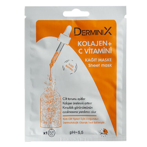 Derminix Kolajen + C Vitamini Kağıt Maske 1 Adet
