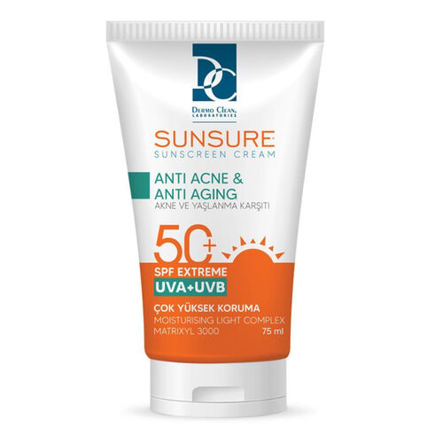 Dermo Clean Sunsure Düzensiz Ciltler İçin Spf50+ Güneş Kremi 75 ml