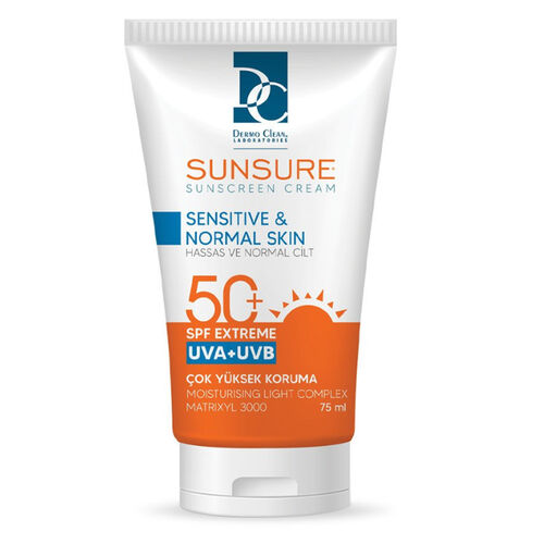 Dermo Clean Sunsure Hassas ve Normal Cilt Güneş Kremi Spf50+ 75 ml
