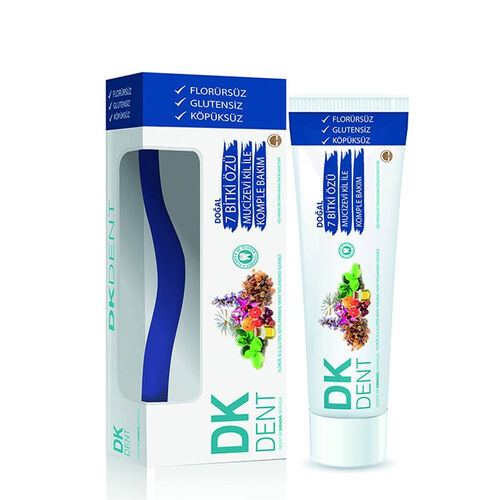 Dermokil DK Dent 7 Bitki Özlü Diş Macunu 75 ml + Diş Fırçası HEDİYE