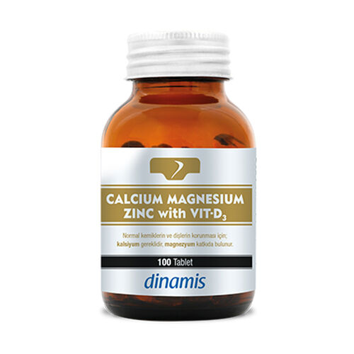 Dinamis Calcium Magnesium Zinc with Vit-D3 Takviye Edici Gıda 100 Tablet