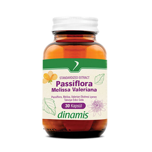 Dinamis Passiflora Melissa Valeriana Ekstresi İçeren Takviye Edici Gıda 30 Kapsül