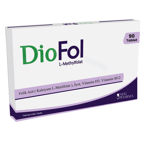 Diofol Folik Asit - Vitamin D3 İçeren Takviye Edici Gıda 90 Tablet