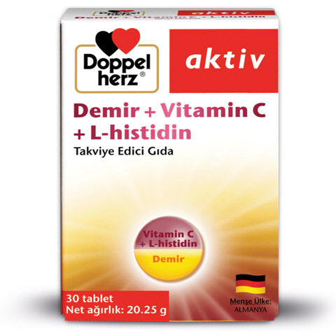 Doppel Herz Aktiv Demir + Vitamin C + L-Histidin 30 Tablet