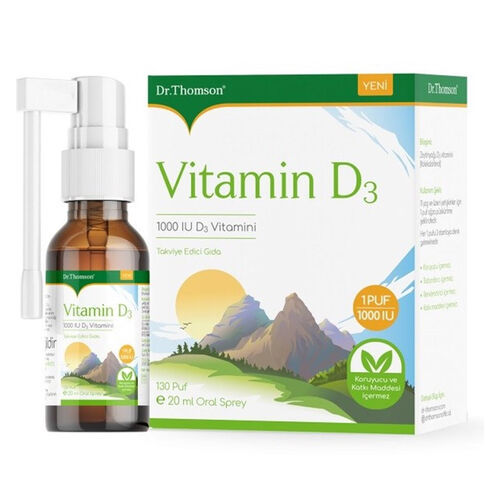 Dr.Thomson 1000 UI D3 Vitamini İçeren Takviye Edici Gıda Sprey 20 ml