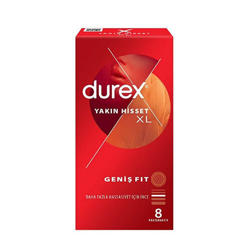 Durex Yakın Hisset XL Geniş Fit 8 Adet Prezervatif