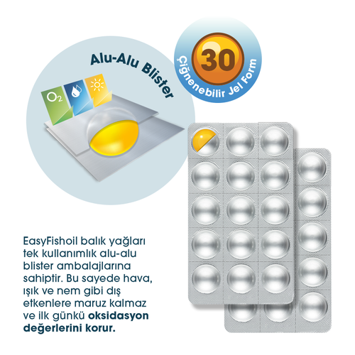 Easy Fish Oil Çilek ve Limon Aromalı Balık Yağı ve D Vitamini 30 Çiğnenebilir Jel