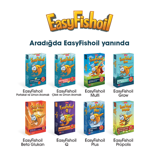 Easy Fish Oil Çilek ve Limon Aromalı Balık Yağı ve D Vitamini 30 Çiğnenebilir Jel