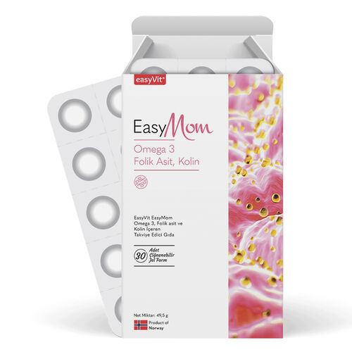 EasyMom Omega 3 Folik Asit ve Kolin İçeren Takviye Edici Gıda 30 Adet