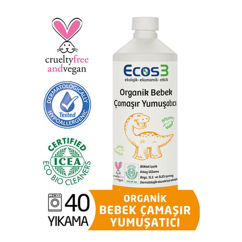 Ecos 3 Organik Bebek Çamaşır Yumuşatıcı 1000 ml