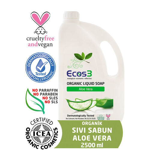 Ecos3 Organik Sıvı Sabun Aloe Vera 2500 ml