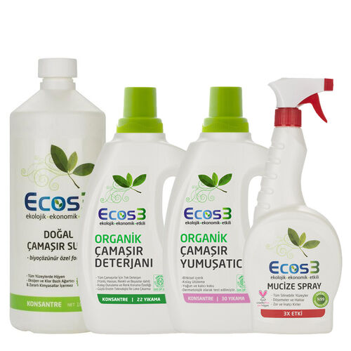 Ecos3 Organik Temizlik Çamaşır Seti