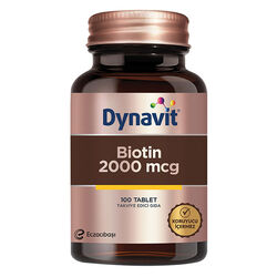 Eczacıbaşı Dynavit Biotin 2000 mcg Takviye Edici Gıda 100 Tablet - Thumbnail
