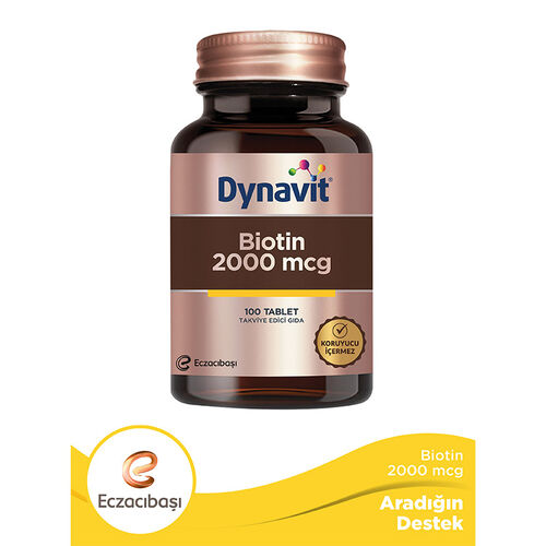 Eczacıbaşı Dynavit Biotin 2000 mcg Takviye Edici Gıda 100 Tablet