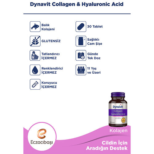 Eczacıbaşı Dynavit Collagen+Hyaluronik Acid 30 Tablet