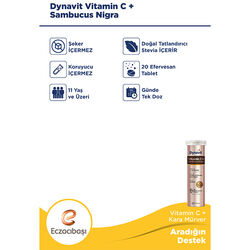 Eczacıbaşı Dynavit Vitamin C + Sambucus Nigra 20 Efervesan Tablet - Thumbnail