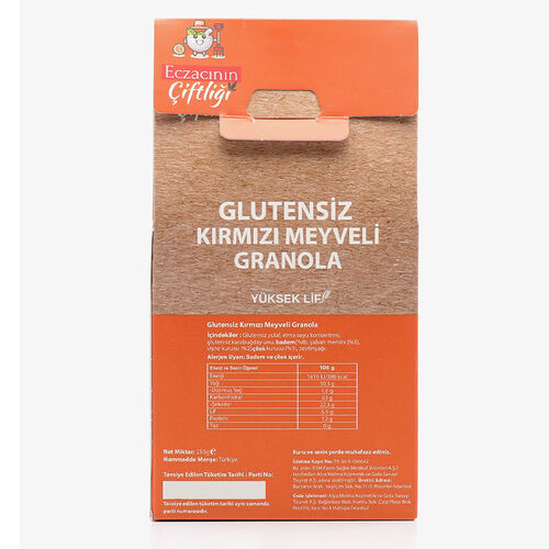 Eczacının Çiftliği Glutensiz Kırmızı Meyveli Granola 250 gr