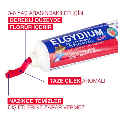 Elgydium Çilek Aromalı 3-6 Yaş Çocuk Diş Macunu 50 ml