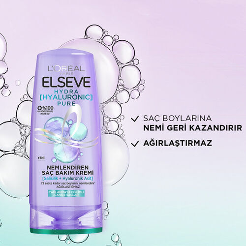 Elseve Hydra Hyaluronic Pure Nemlendiren Saç Bakım Kremi 250 ml